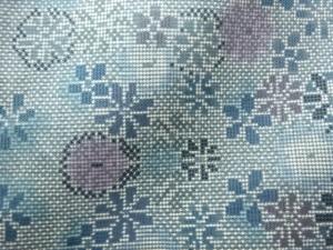 アンティーク　草花模様織出し本場泥大島紬着物（5マルキ）